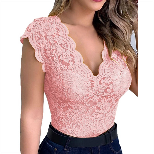 WW | Sexy Damen Top Elegantes Spitzen Top Raffinierte Details