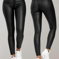 WW - Damen PU-Lederhose Schwarze