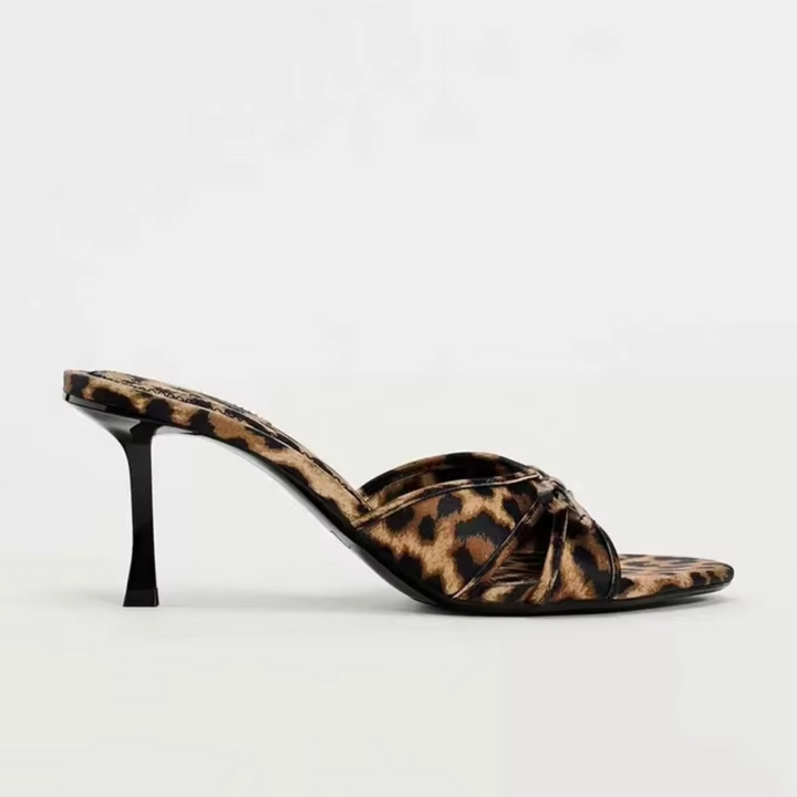 W&W Mode | High-Heeled Slippers mit Leopardenmuster
