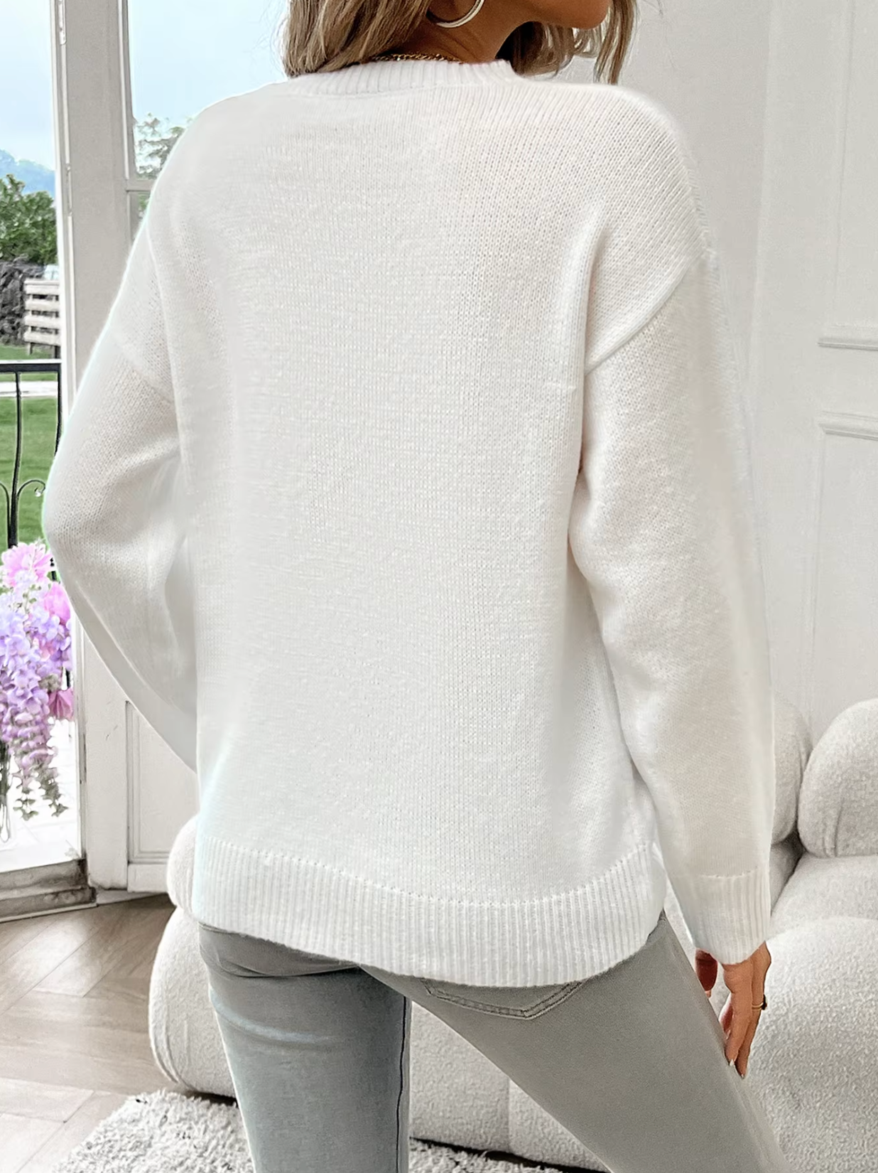 WW | Baumwollstrickpullover Mit Rundhalsausschnitt