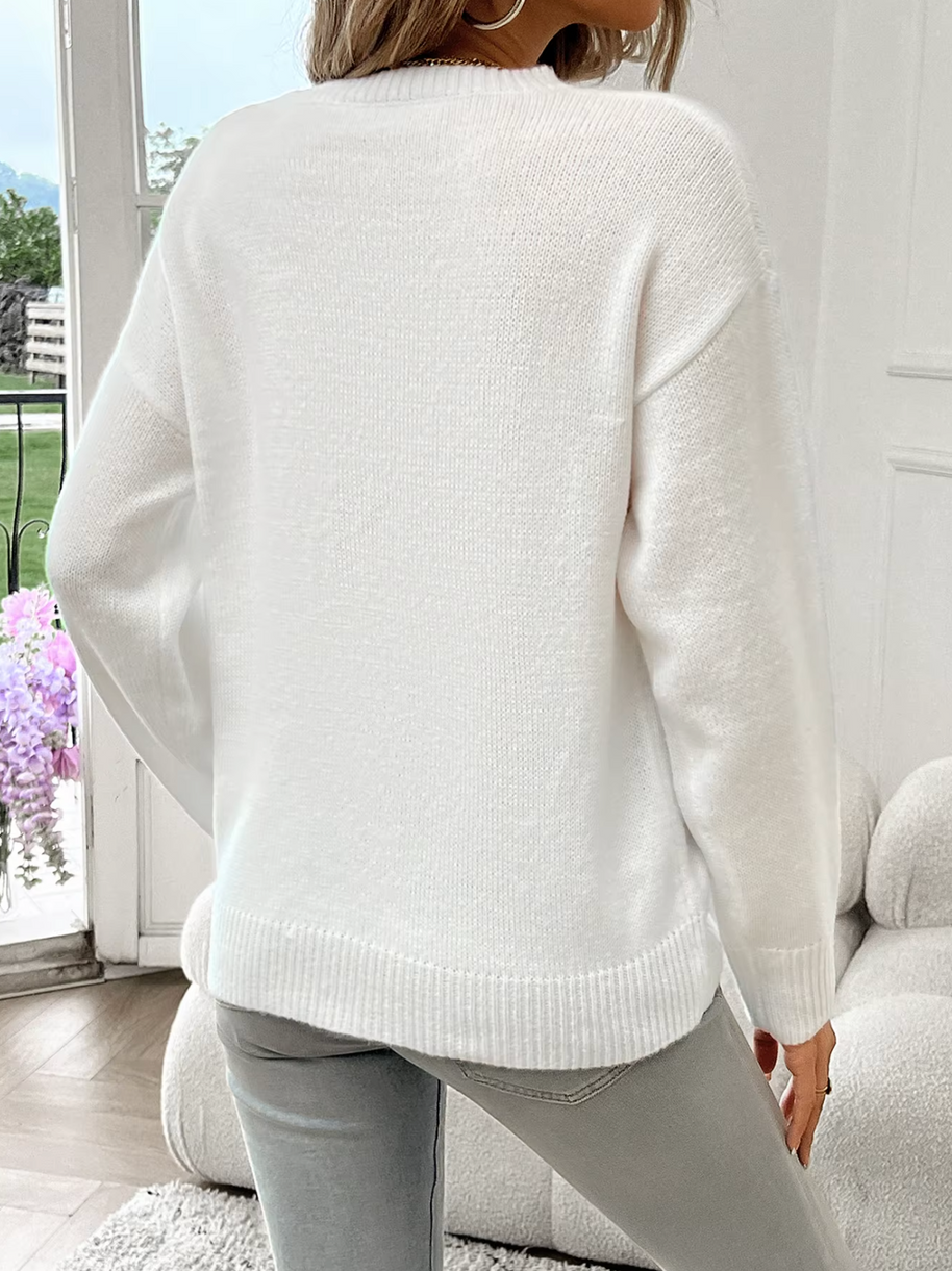 WW | Baumwollstrickpullover Mit Rundhalsausschnitt