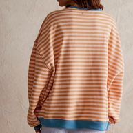 WW | Lässiges Gestreiftes Sweatshirt Mit Kontrastierenden Akzenten Für Damen