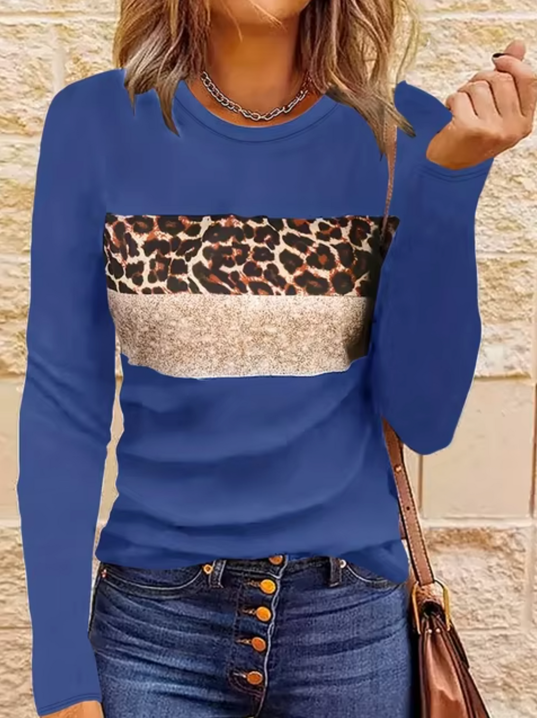 W&W Mode | Langarm-T-Shirt mit Leopardenmuster