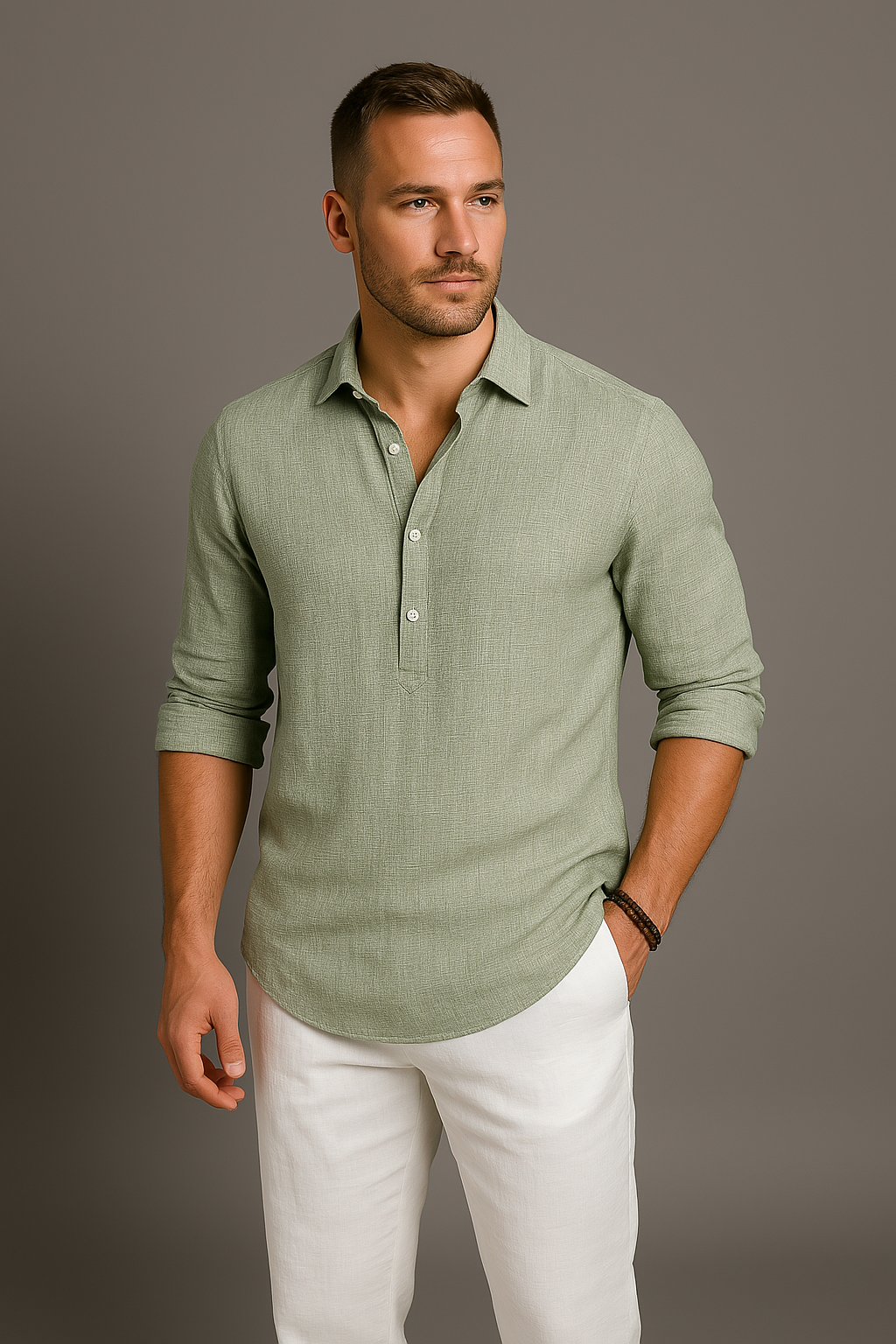 WW | Leinen Herrenpolo