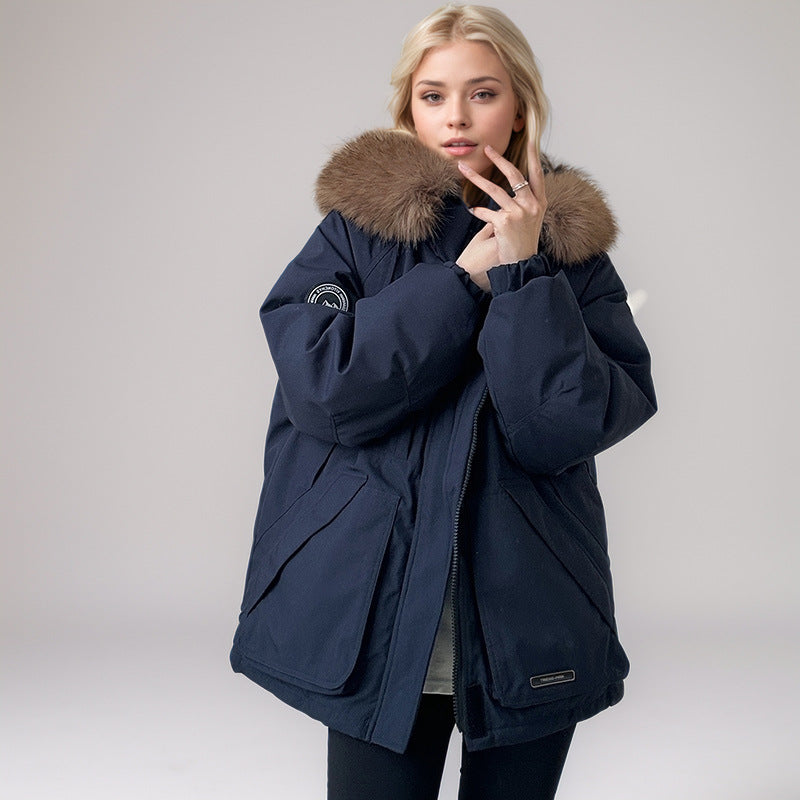 WW | Niedliche Kurze Workwear Parka mit Fellkragen