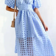 WW | Puffärmel Midi-Kleid