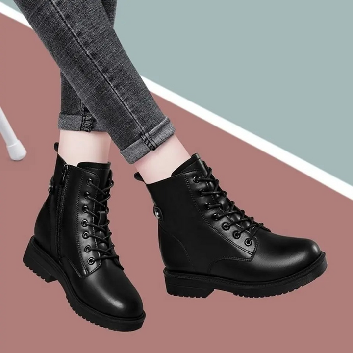 W&W Mode | Damen Stiefel mit Schnürung und Seitenreißverschluss Nachhaltig und Rutschfest