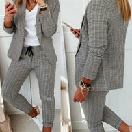 WW-Anzug-Set Moderner Zweiteiler mit weiter Hose taillierter Blazerjacke