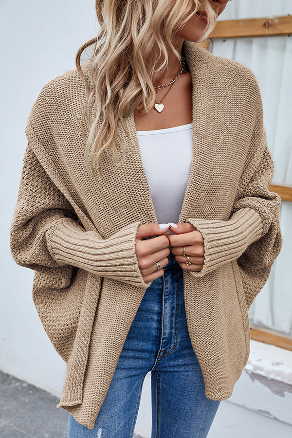 W&W Mode | Eleganter Herbst Strickcardigan mit Dolmanärmeln für Frauen
