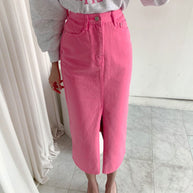 geschnittener Jeansrock mit hoher Taille