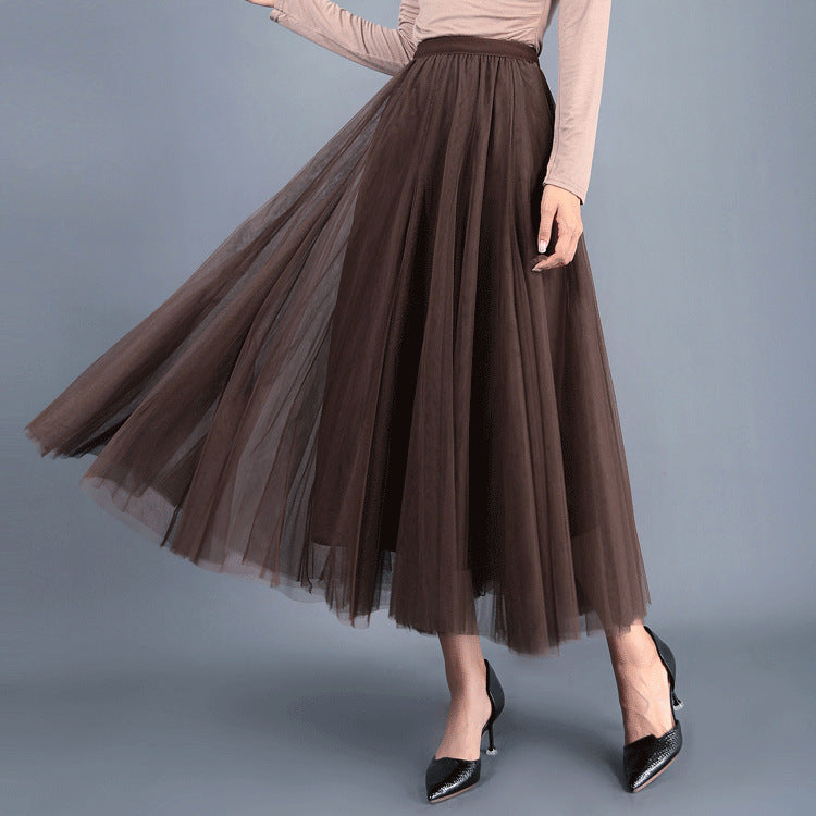 W&W Mode | Langer Weicher Tüllrock Mit Hoher Taille Und Schmaler Passform