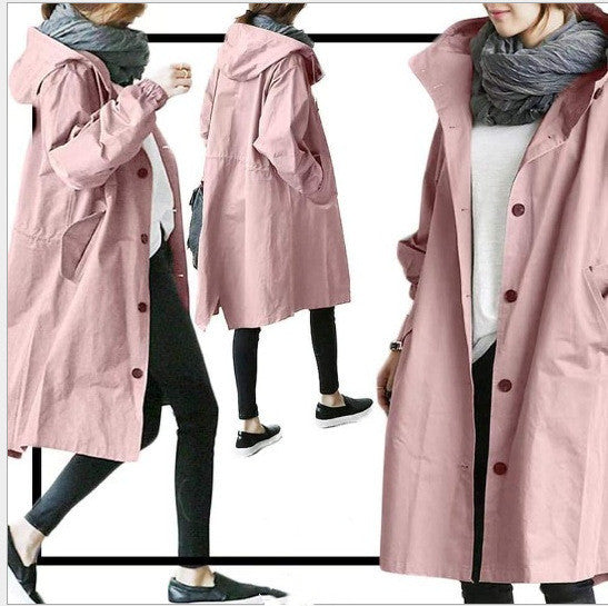 WW | Mid Length Damen Windbreaker Mit Langen Ärmeln