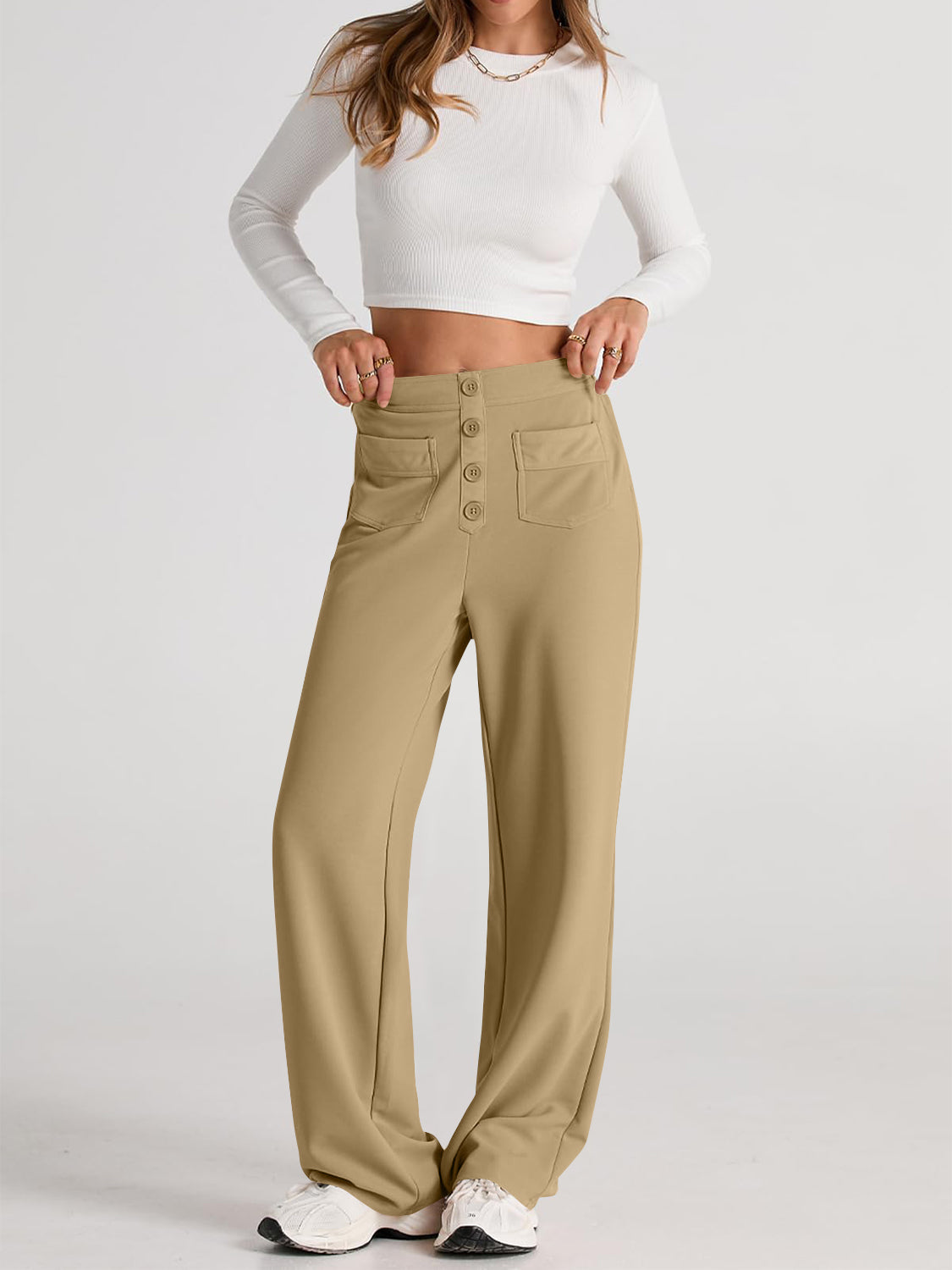 WW | Taille Weite Hose Mit Taschen Elegant Und Komfortabel