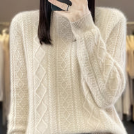 WW |  Wollstrickpullover mit gemütlichen langen Ärmeln Pullover Damen - Perfekt für Freizeitkleidung