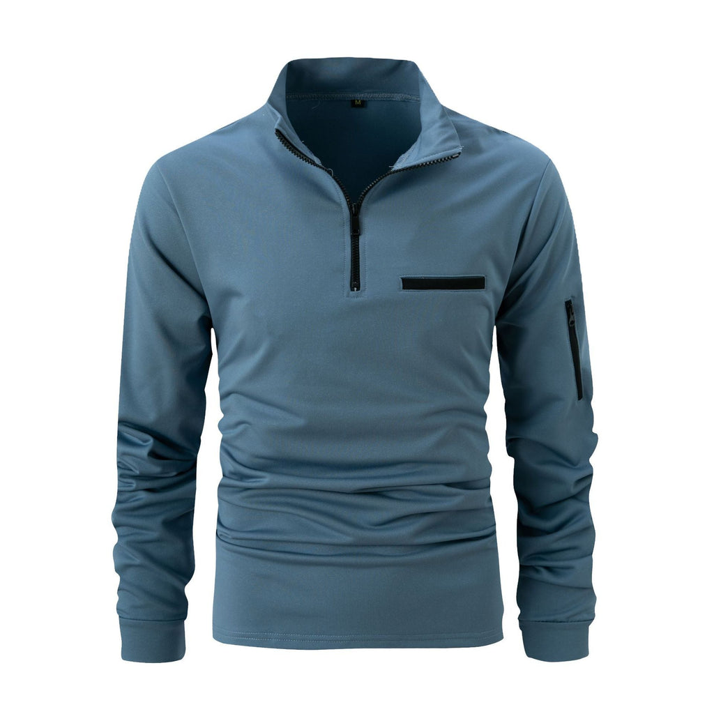 WW | Sport Poloshirt Mit Stehkragen Und Reißverschluss, Langärmlig, Einfarbig