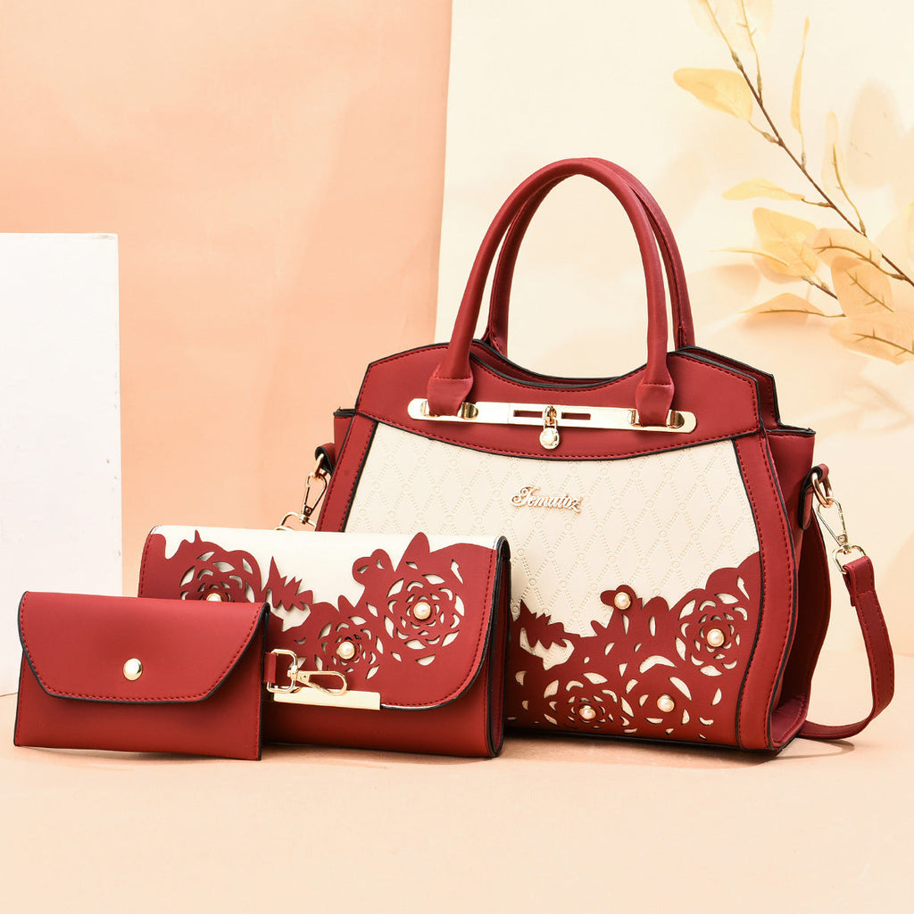 WW | Modische Dreiteilige Handtasche Aus Veganem Leder