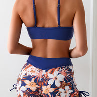 WW | 2 Teiliges Bikini Mit Grünem Blumenmuster Und Hoher Taille