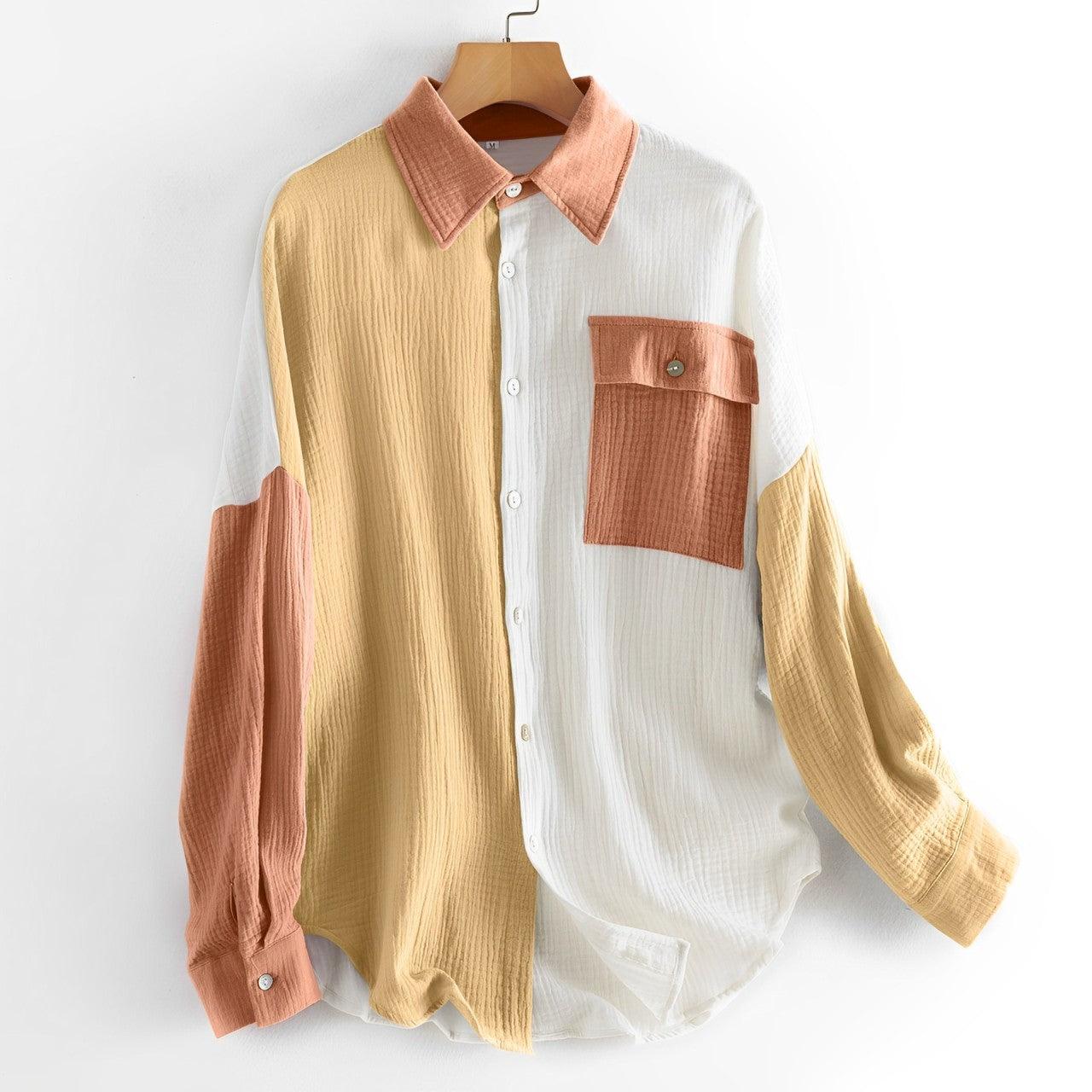 WW | Colorblock Hemd Mit Knopfverschluss Für Damen