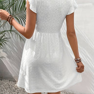 WW - Lochspitze V-Ausschnitt Kleid