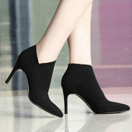 WW | Damenschuhe für Jugendliche Höhe 8,5 cm Absatz Material Stiefel