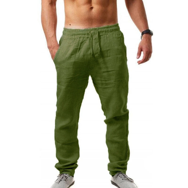 WW | Atmungsaktive Leinen Hosen Für Herren Im Lässigen Stil