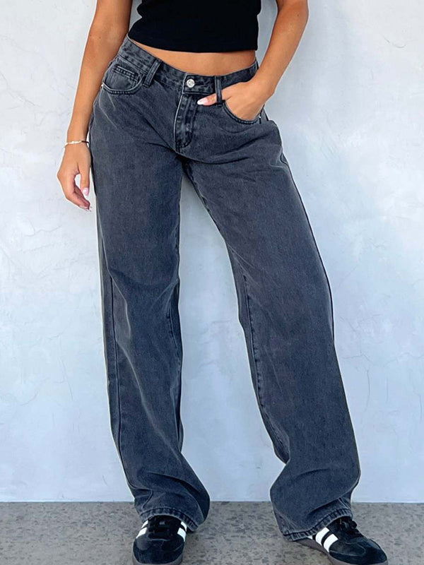 WW | Weinlese Vielseitige Schlichte Midriff Boyfriend Jeans
