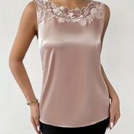 WW | Satin Bluse Mit Blumendetail Für Damen