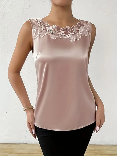 WW | Satin Bluse Mit Blumendetail Für Damen