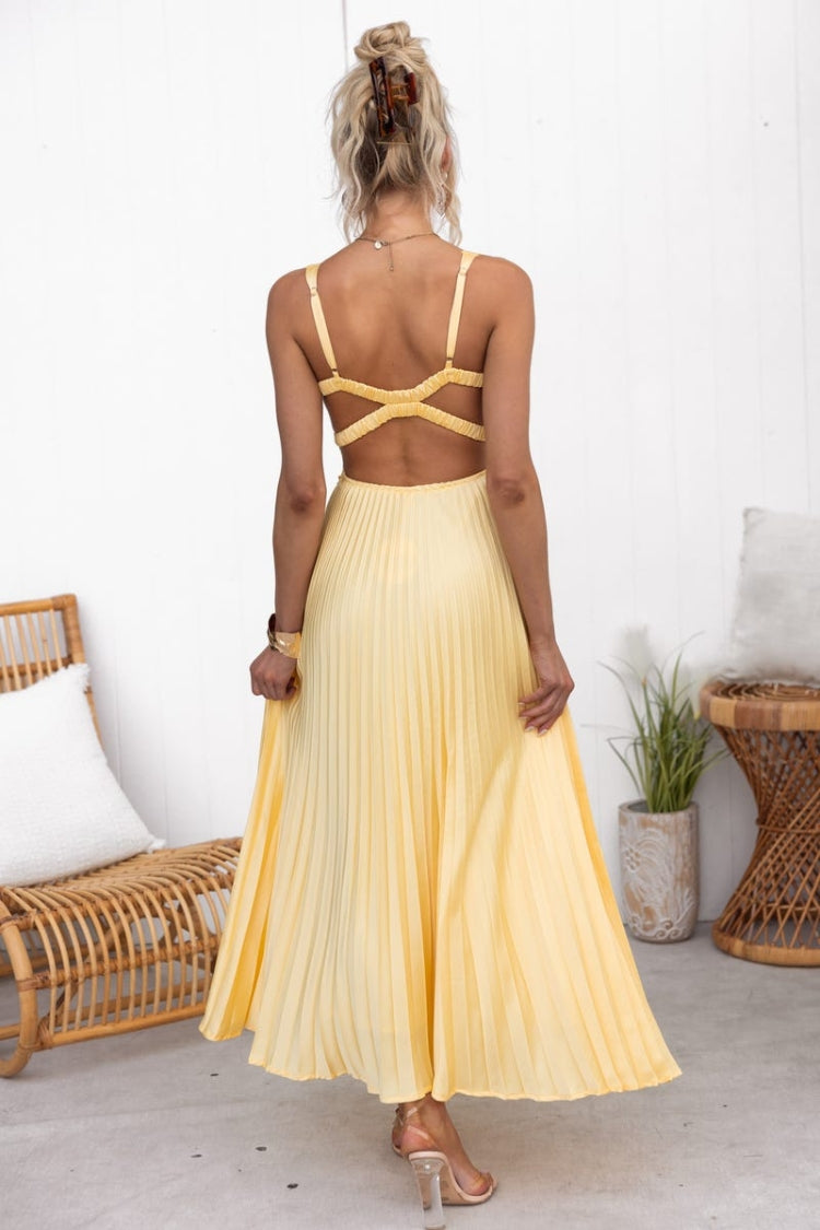 WW | Tucson Sunset Faltenrücken Elastisches Regenschirm-Maxikleid