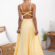WW | Tucson Sunset Faltenrücken Elastisches Regenschirm-Maxikleid