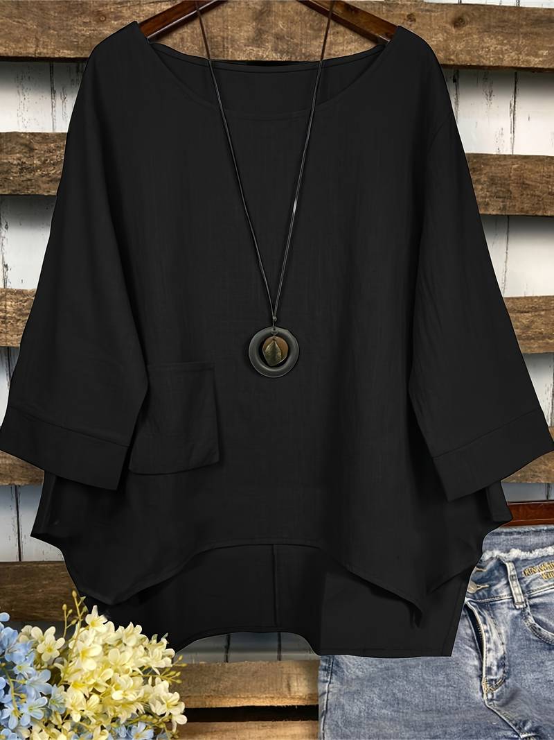 WW | Freizeitbluse mit Rundhalsausschnitt für Den Frühling