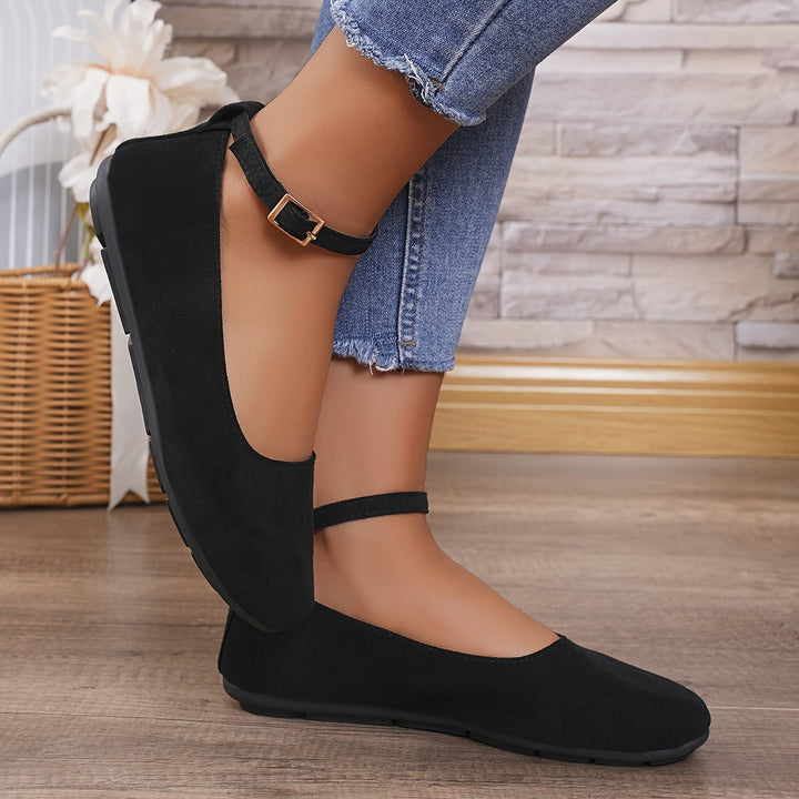W&W Mode | Klassische Einfarbige Ballerinas Mit Riemchen