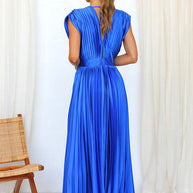 WW | Hallo Schöne Satin Plissee Midi Kleid