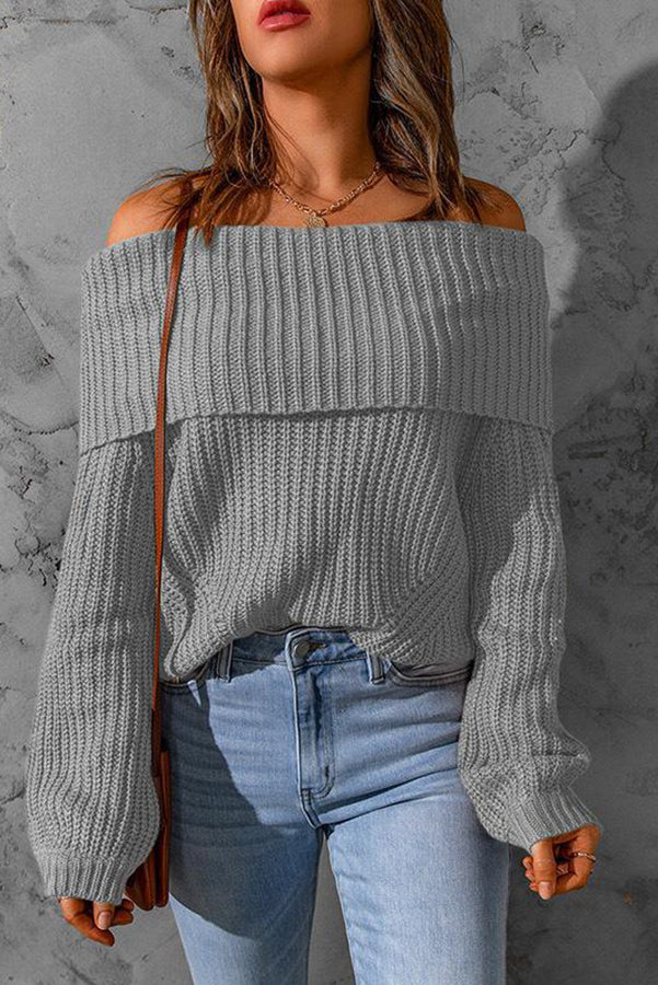 WW | Curl Up And Get Cozy Off Shoulder Strickpullover