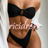 WW Bandeau-Bikini mit Ringausschnitt
