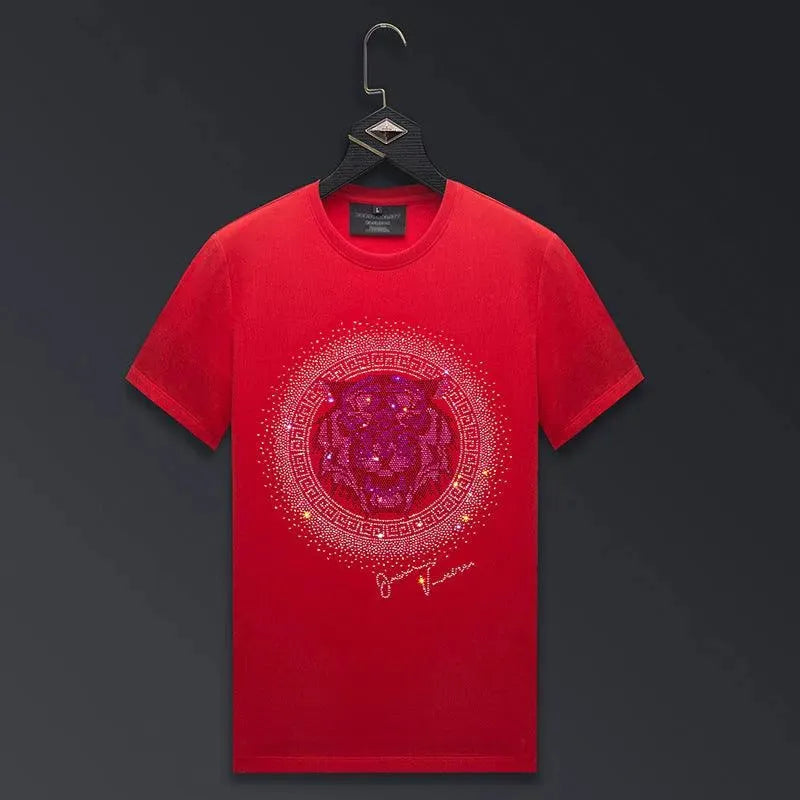 WW | Herren T-Shirt mit Tigerkopf und Strass