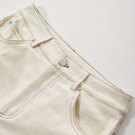 WW | Einfarbiger Weißer Schlitz Hinten Lässig Maxi Denim Rock