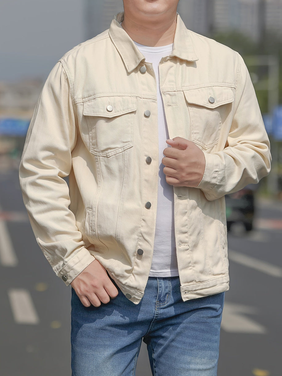 WW | Baumwoll Herrenjacke Im Lässigen Denim Stil