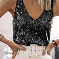 WW | Elegantes Ärmelloses Top mit Pailletten