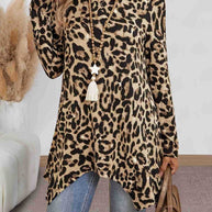 WW | Leoparden Rundhals Langarm T-Shirt