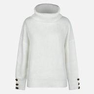 WW | Rollkragenpullover Damen mit Knopfdekor