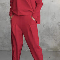 WW | Hosenanzug Mit Langen Ärmeln Für Frauen, Unregelmäßiges Design