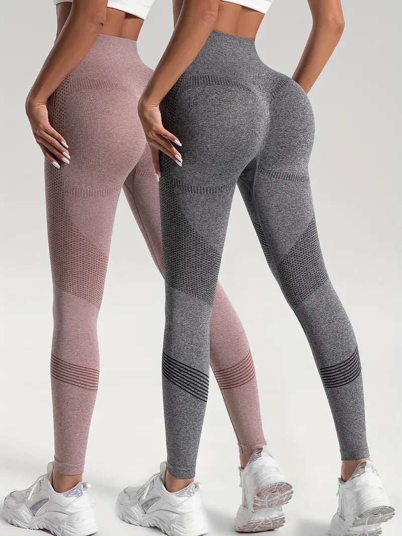 W&W Mode | 2 Stk. Sport Leggings für Yoga und Fitness Einfarbige Farbe mit Hohem Stretch.