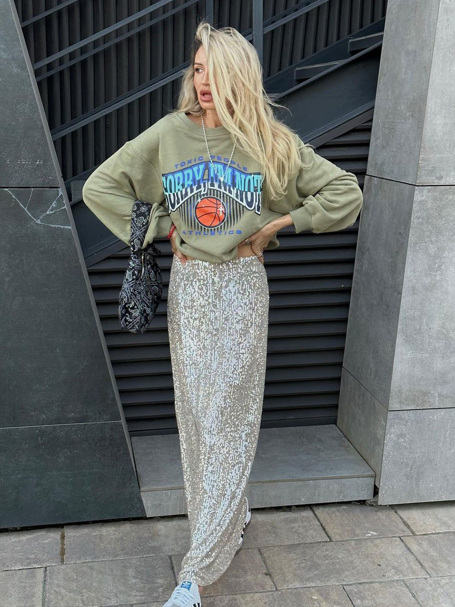 WW | Damenmode Lässig Einfach Sequined Rock