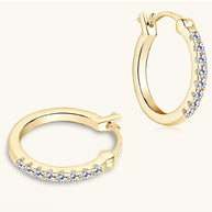 WW | 925 Sterling Silber Moissanit Huggie Ohrringe