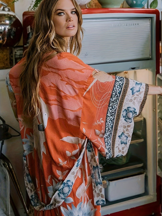 WW | Bedruckter, Vom Kimono Inspirierter, Stylischer Strandüberwurf