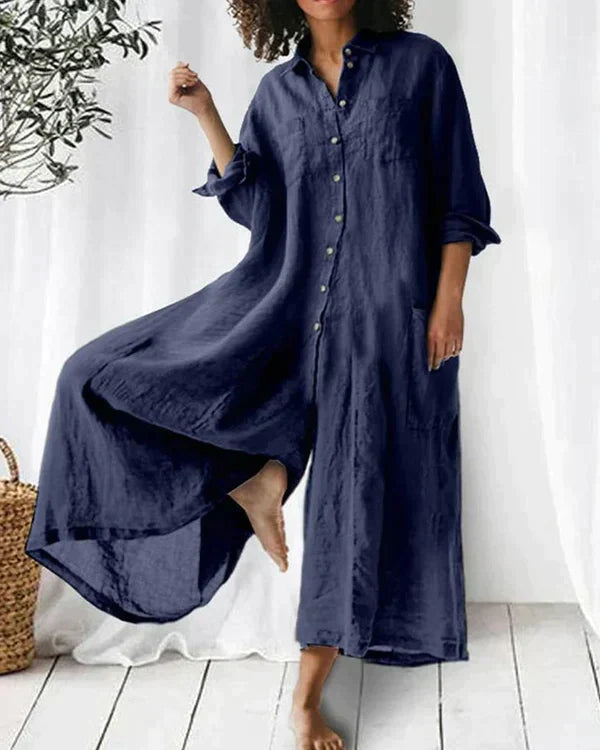 WW | Super Stylischer Leinen Jumpsuit Für Damen