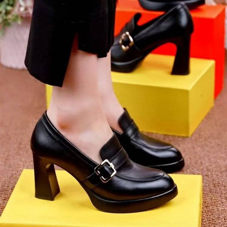WW | Modische Damen Schuhe Mit Dicker Sohle Und Tiefem Ausschnitt