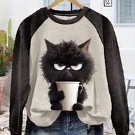 WW | Sweatshirt mit Katzenmotiv