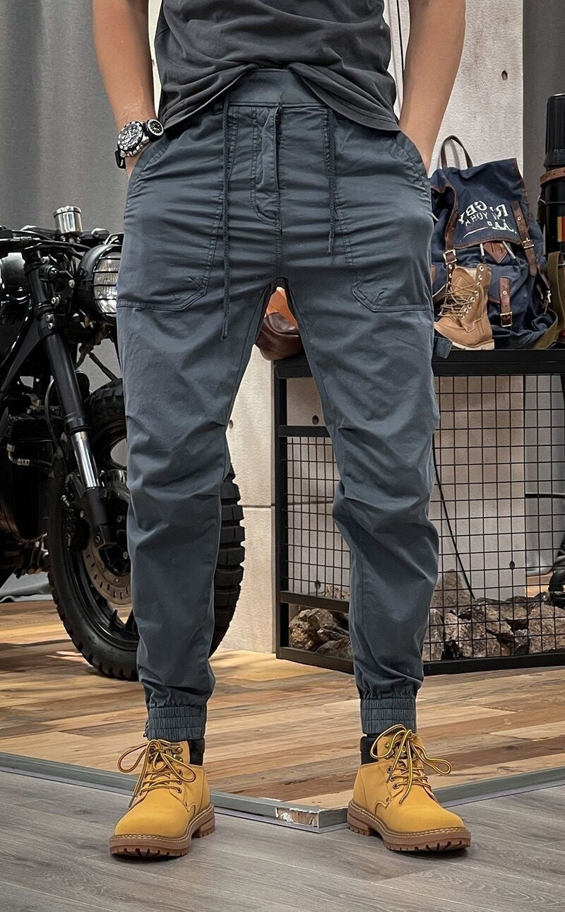W&W Mode | Retro Herren Latzhose Mit Mehreren Taschen Und Elastischer Taille